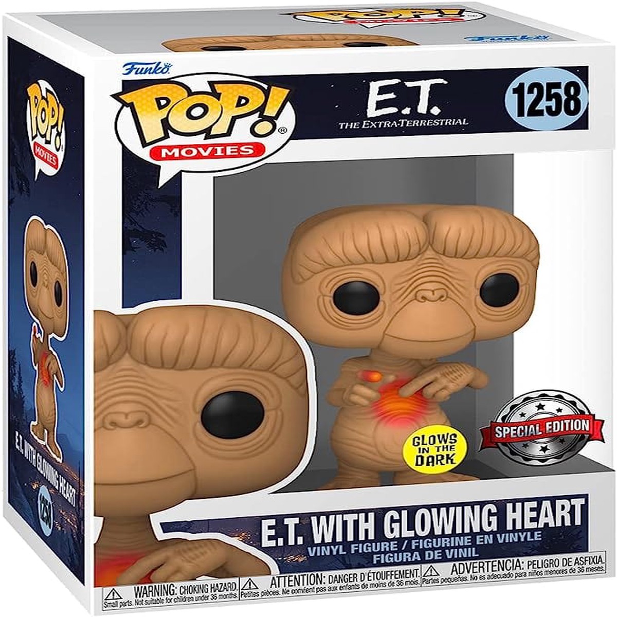 Funko POP ET 40th Anniversary POP Movies Vinyl figurine ET wheart (Glow-in-the-Dark) Toys