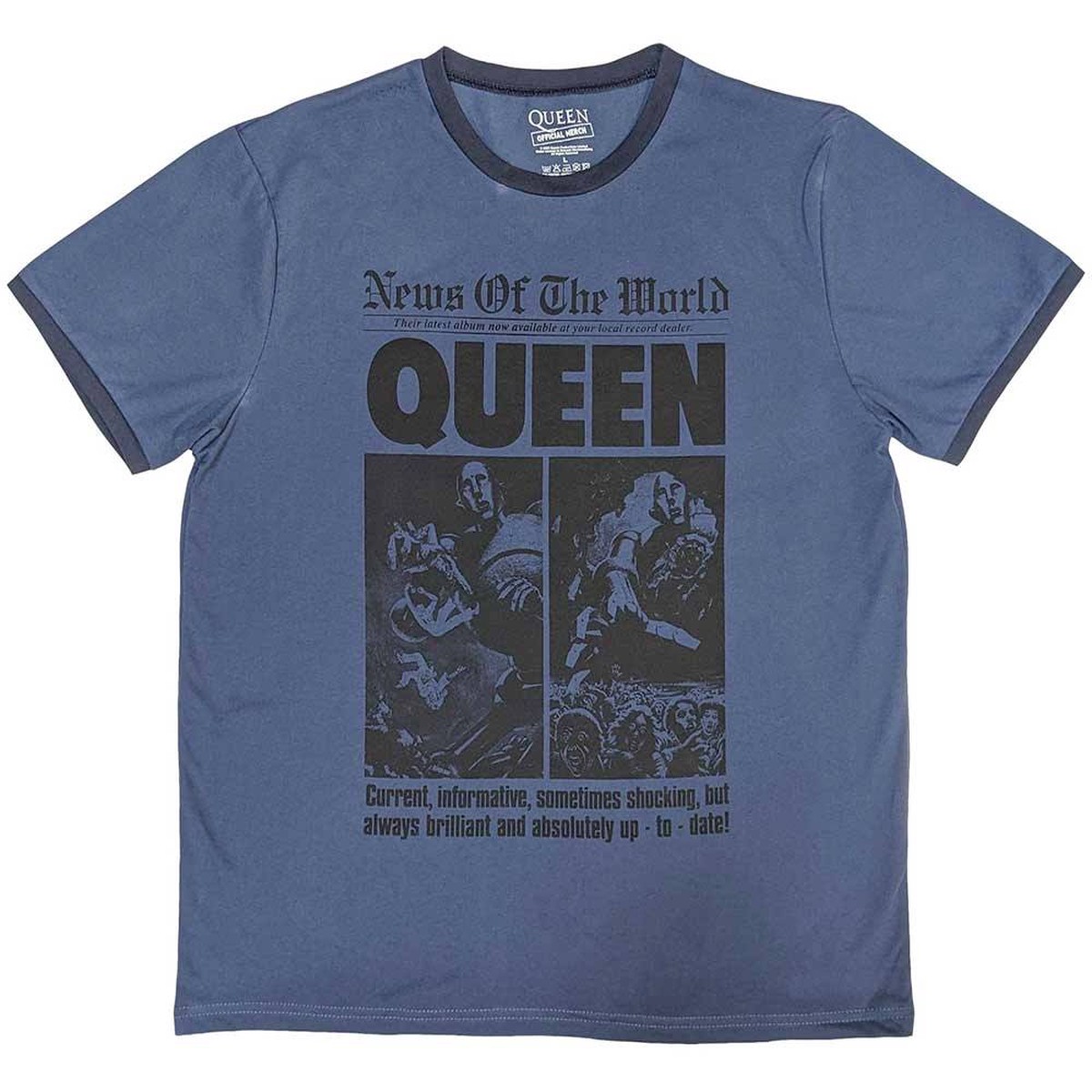 Queen News Of The World 40th Front Page - Large T-Shirts