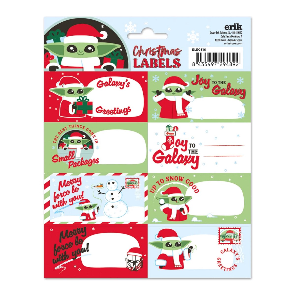STAR WARS CHRISTMAS SELF-ADHESIVE LABELS Sticker
