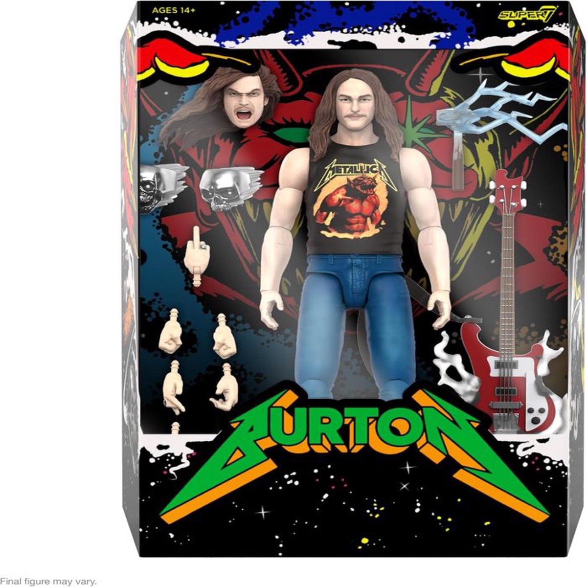 Metallica – Cliff Burton (Wave 2 – Superhero Poster) ULTIMATES 7 inch Super7 ReAction Figure