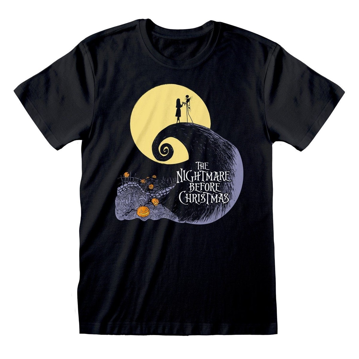 The Nightmare Before Christmas Silhouette Moon - Large T-Shirts