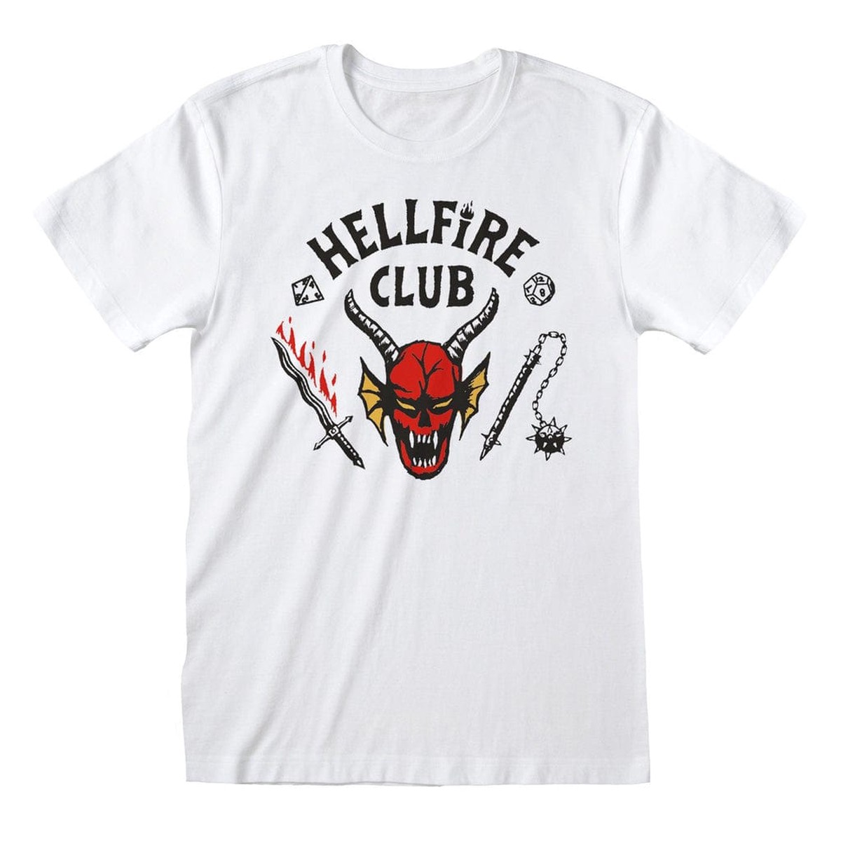 Stranger Things Hellfire Club – White – XL T-Shirts