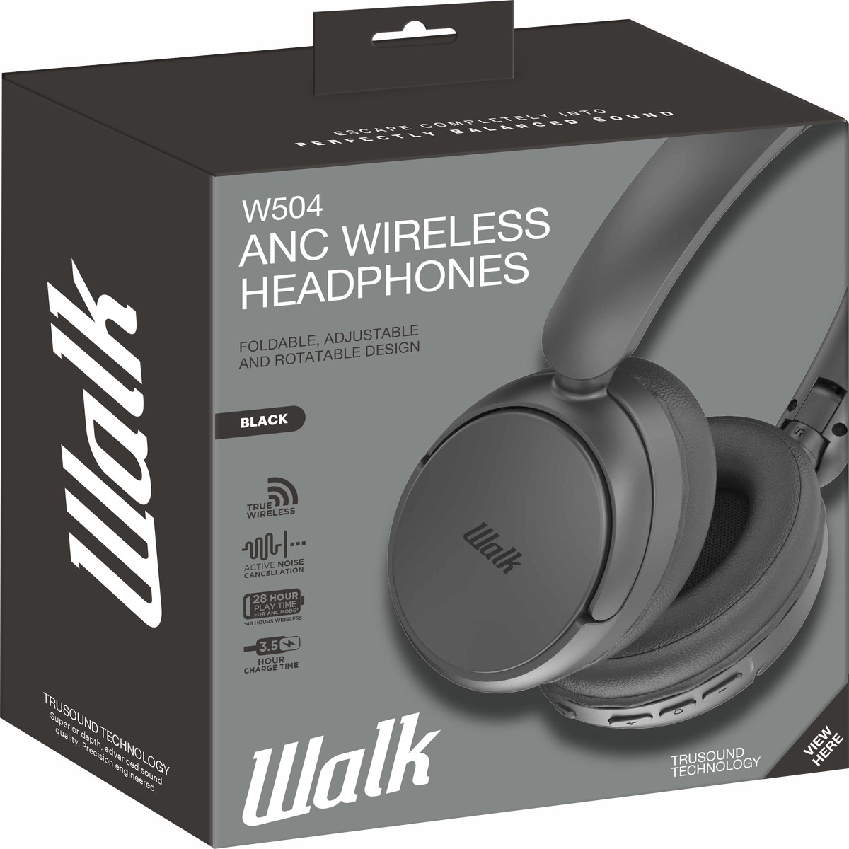 Walk W504 Audio ANC Headphones (Black) Accessories
