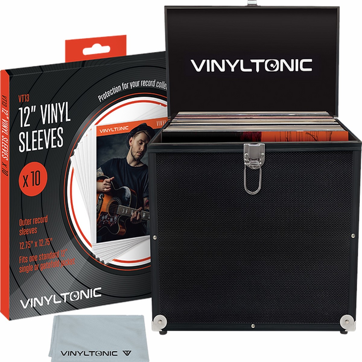 VT02BS - 12 Vinyl Storage Case (Black)Accessories