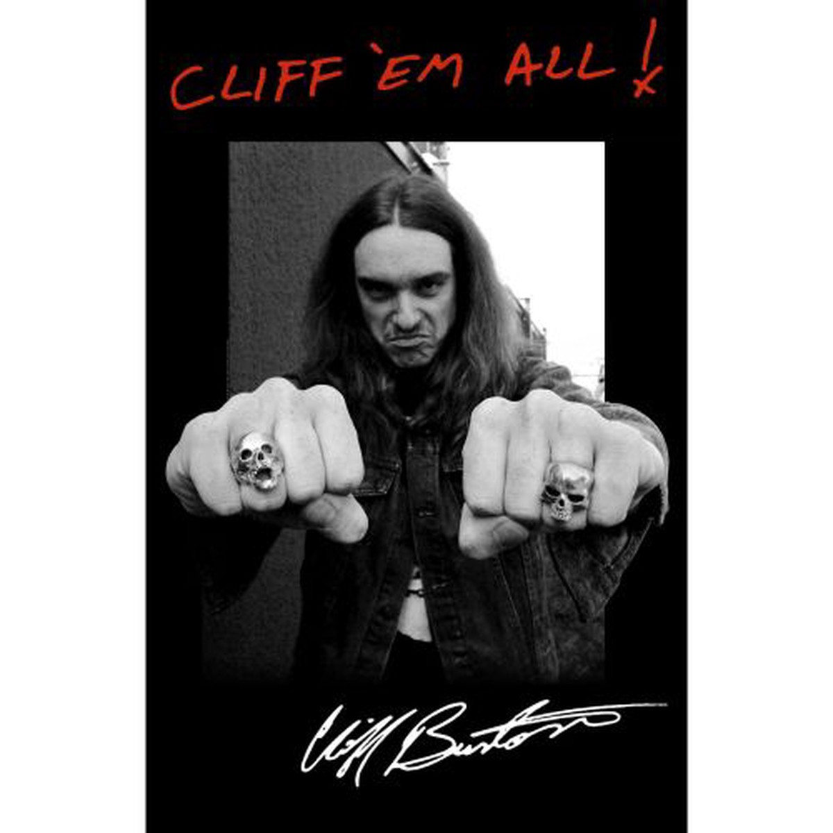 Metallica - Premium Textile Poster Flag (Cliff em All) 104cm x 66cm