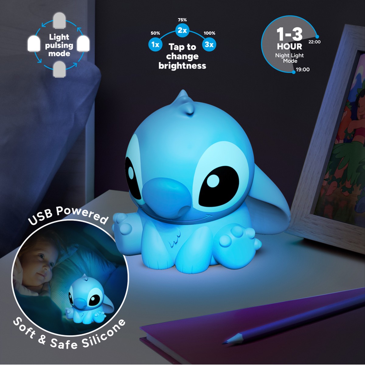 Stitch Silicone Light 15cm Lamp