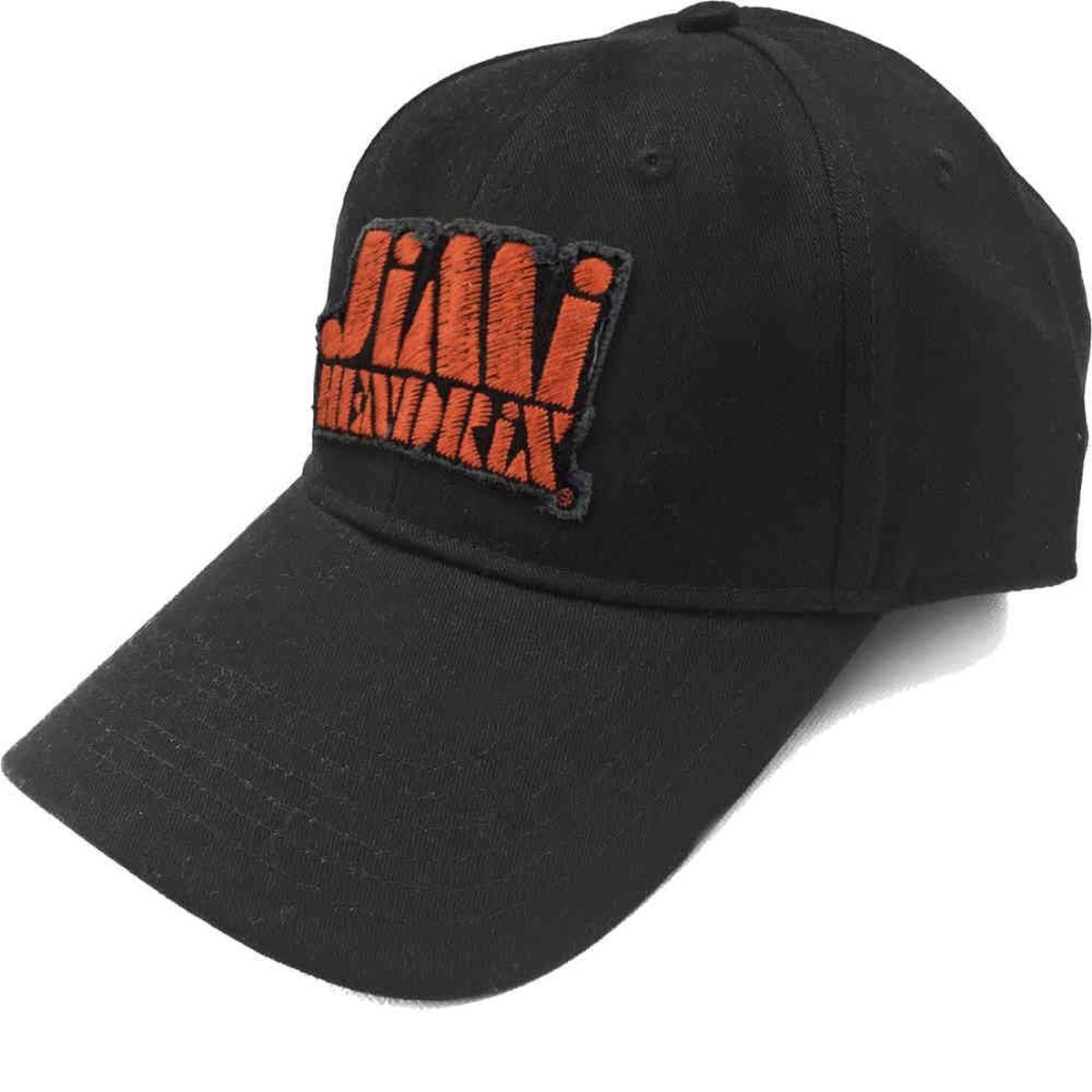 Jimi Hendrix Baseball Cap Orange Stencil Logo Black Hat