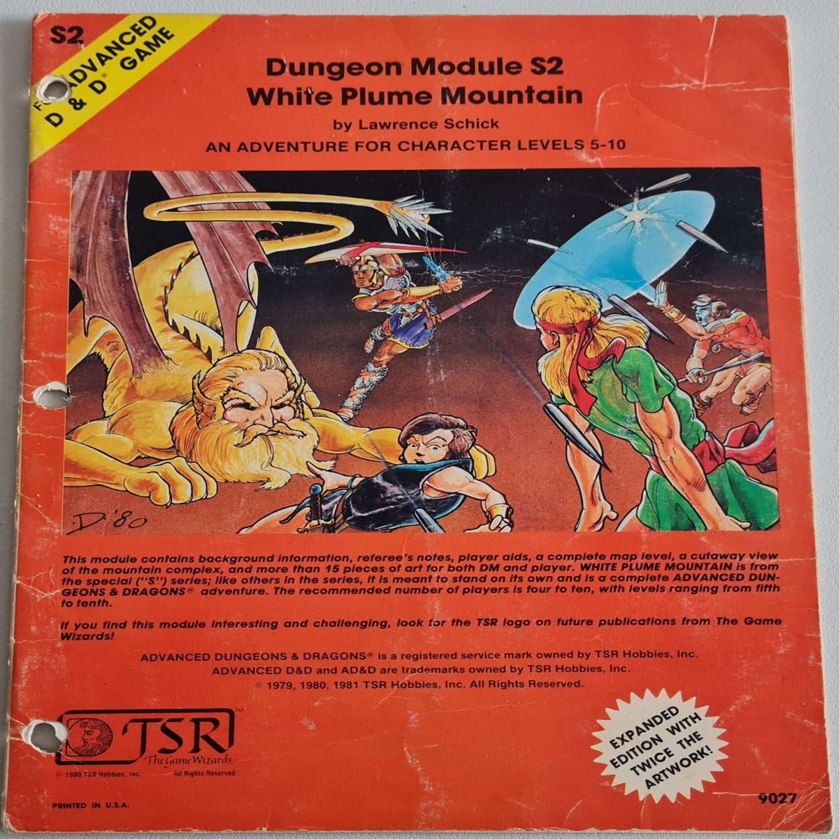Advanced Dungeons and Dragons Module - White Plume Mountain (S2)